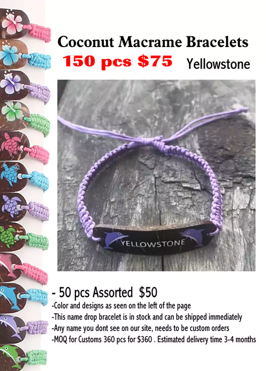 Coconut Macrame Bracelets -Yellowstone